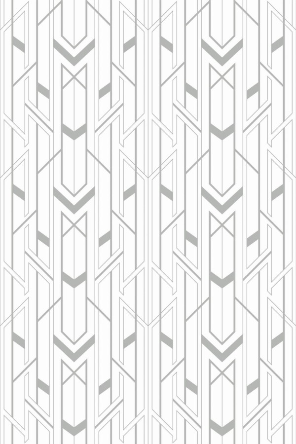 Pattern repeat of Geometric Art Deco removable wallpaper design