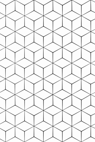 Pattern repeat of Geometric cube removable wallpaper design