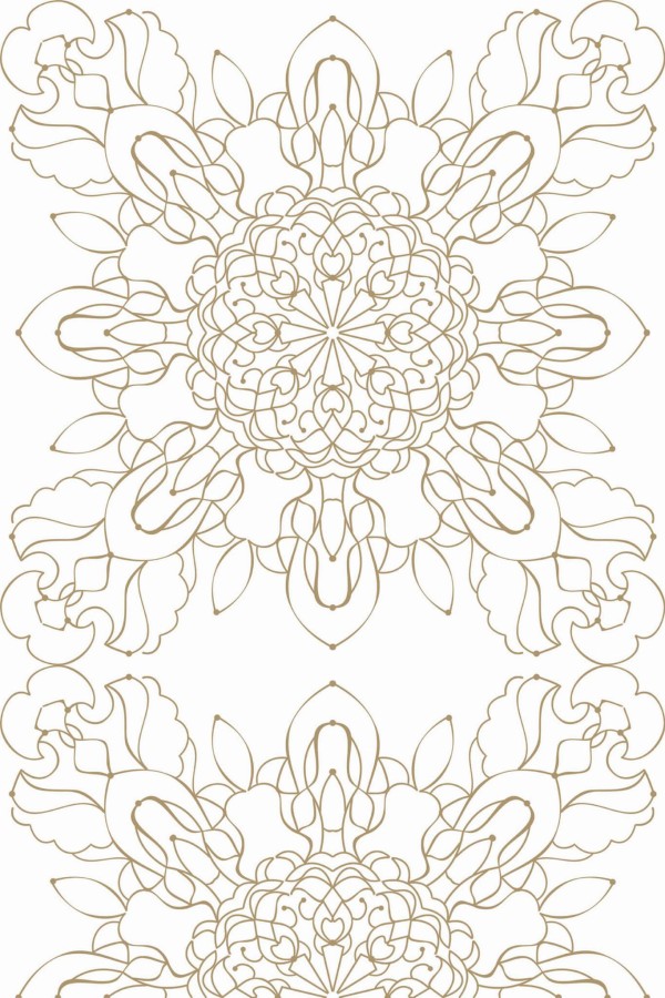 Pattern repeat of Geometric floral removable wallpaper design