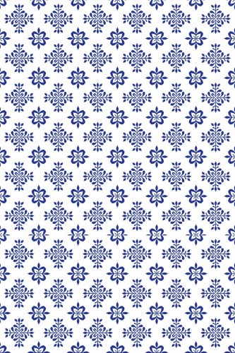 Pattern repeat of Geometric floral tile removable wallpaper design