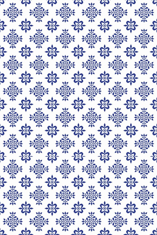 Pattern repeat of Geometric floral tile removable wallpaper design