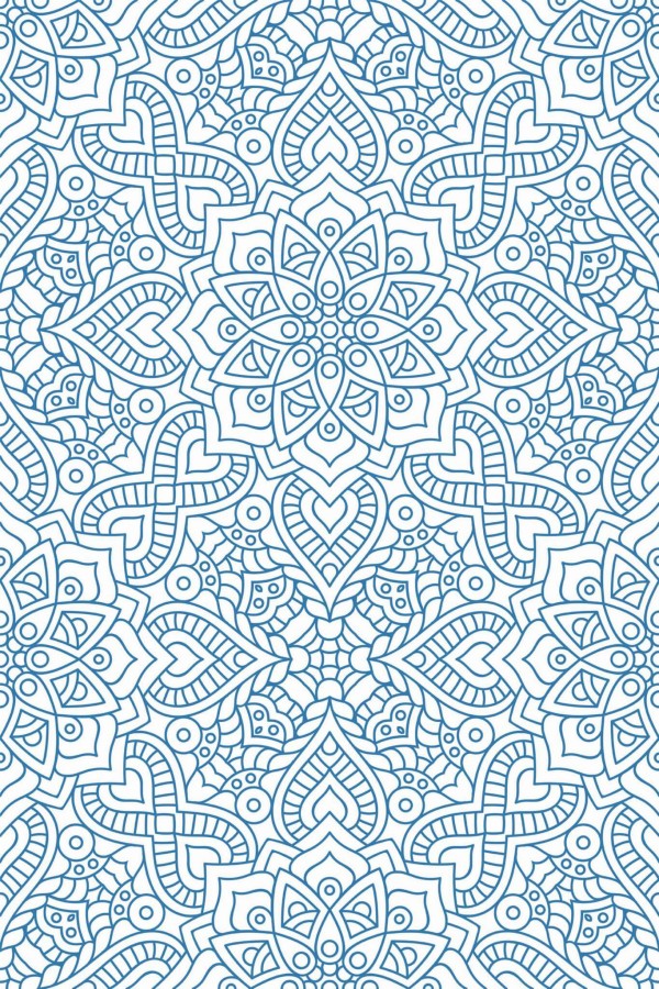 Pattern repeat of Geometric mandala removable wallpaper design