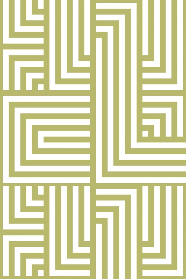 Fancy Walls peel and stick wallpaper with olive green abstract geometric pattern