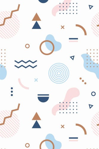 Pattern repeat of Geometric memphis removable wallpaper design