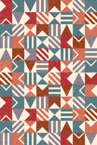Pattern repeat of Geometric mosaic removable wallpaper design