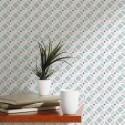 Scandinavian style accent wall decorated with Geometric ornament peel and stick wallpaper