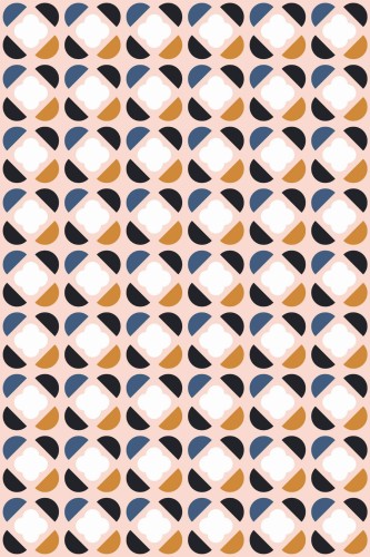 Pattern repeat of Geometric retro removable wallpaper design