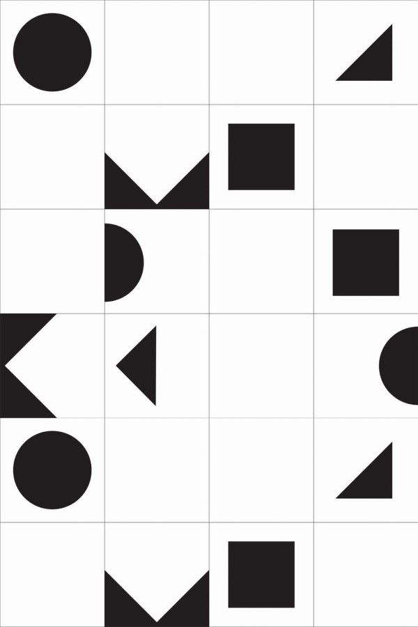 Pattern repeat of Geometric shapes grid removable wallpaper design