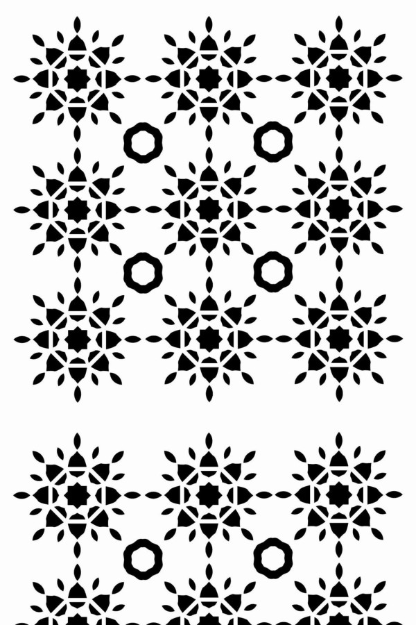 Pattern repeat of Geometric sun removable wallpaper design