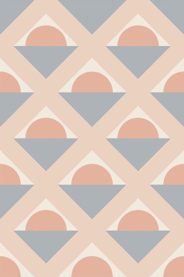 Pattern repeat of Geometric sunset removable wallpaper design