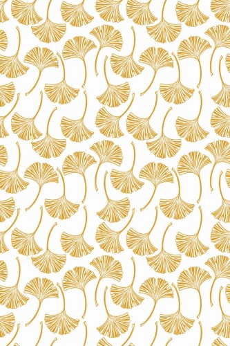 Pattern repeat of Ginkgo removable wallpaper design
