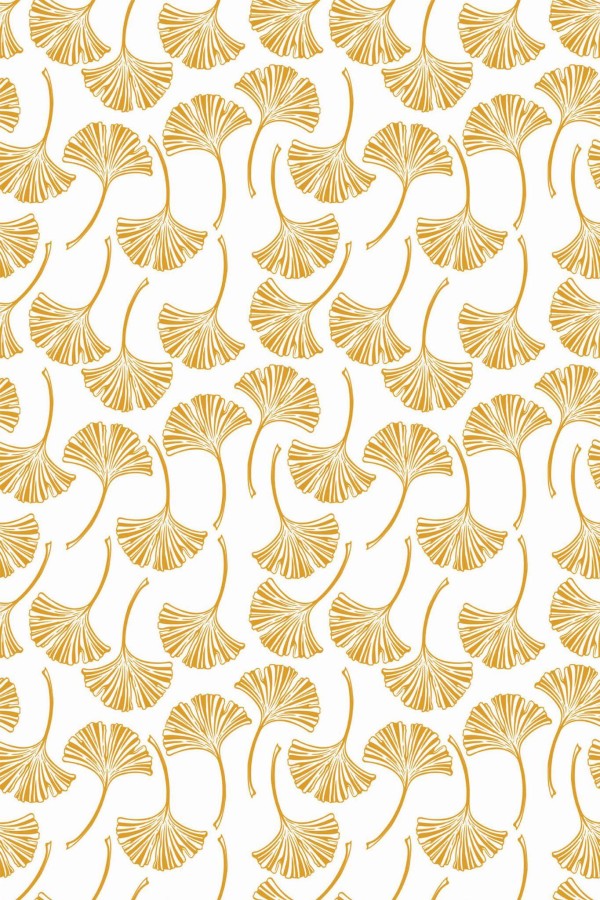 Pattern repeat of Ginkgo removable wallpaper design
