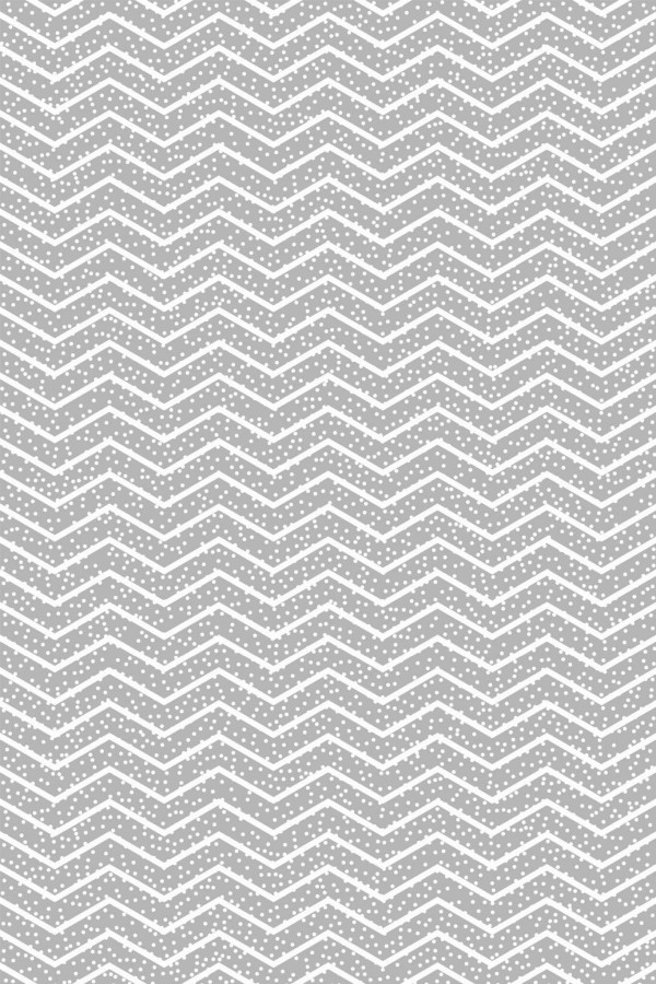 Pattern repeat of Gray and white dotted chevron removable wallpaper design