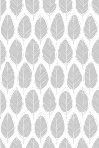Pattern repeat of Gray and white leaf removable wallpaper design