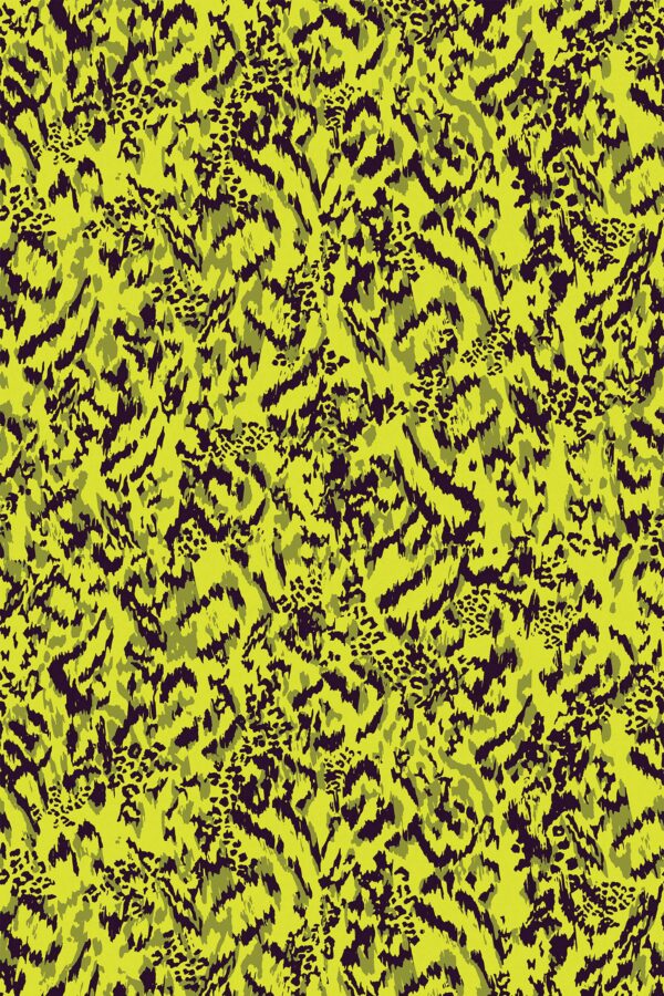 Bright chartreuse self-adhesive animal print wallpaper by Fancy Walls