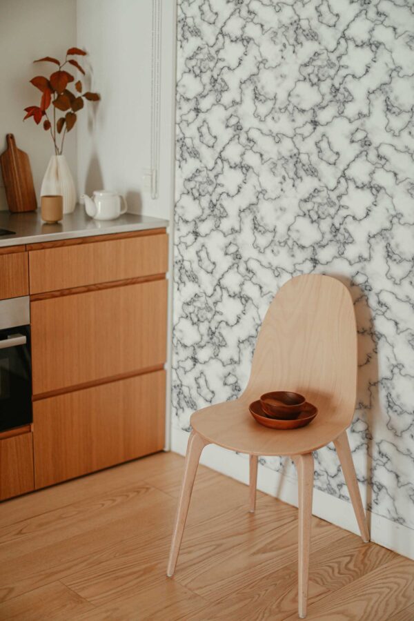 Fancy Walls self-adhesive wallpaper in black and white marble design