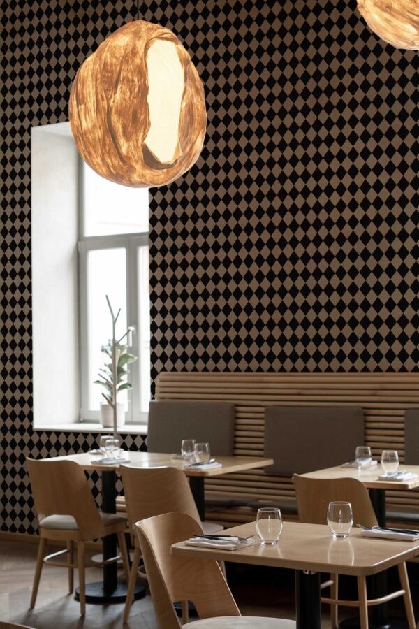 Graphic black and white self-adhesive wallpaper by Fancy Walls