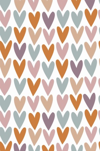 Pattern repeat of Heart removable wallpaper design