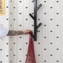 Scandinavian style kitchen decorated with Heart striped peel and stick wallpaper