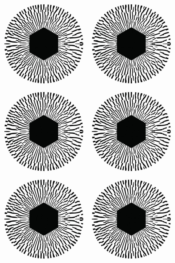 Pattern repeat of Honeycomb circles removable wallpaper design