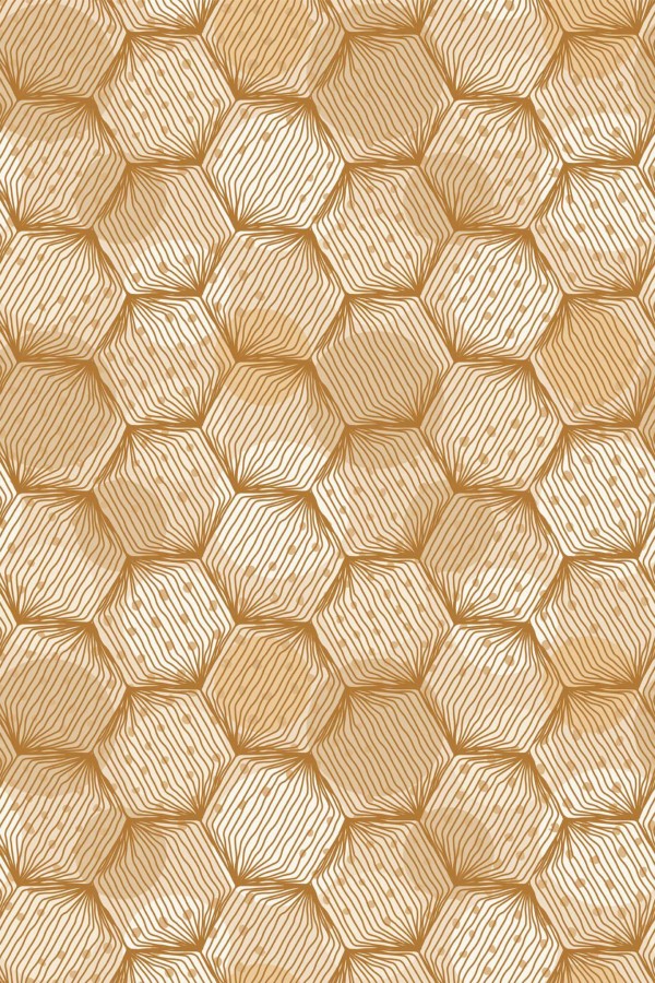 Pattern repeat of Honeycomb removable wallpaper design