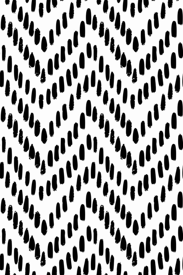 Pattern repeat of Ikat chevron removable wallpaper design