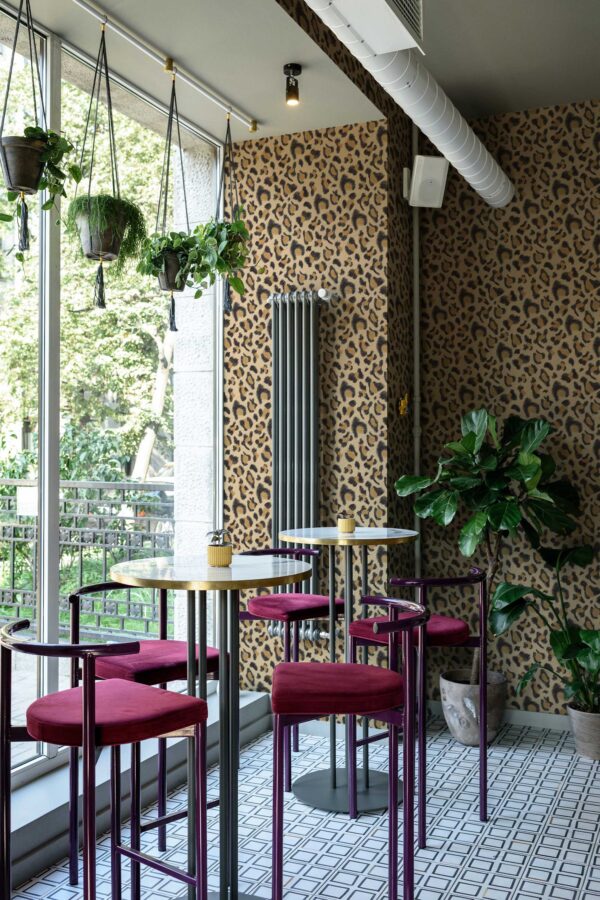 Fancy Walls brown handdrawn leopard peel and stick wallpaper for stylish interiors