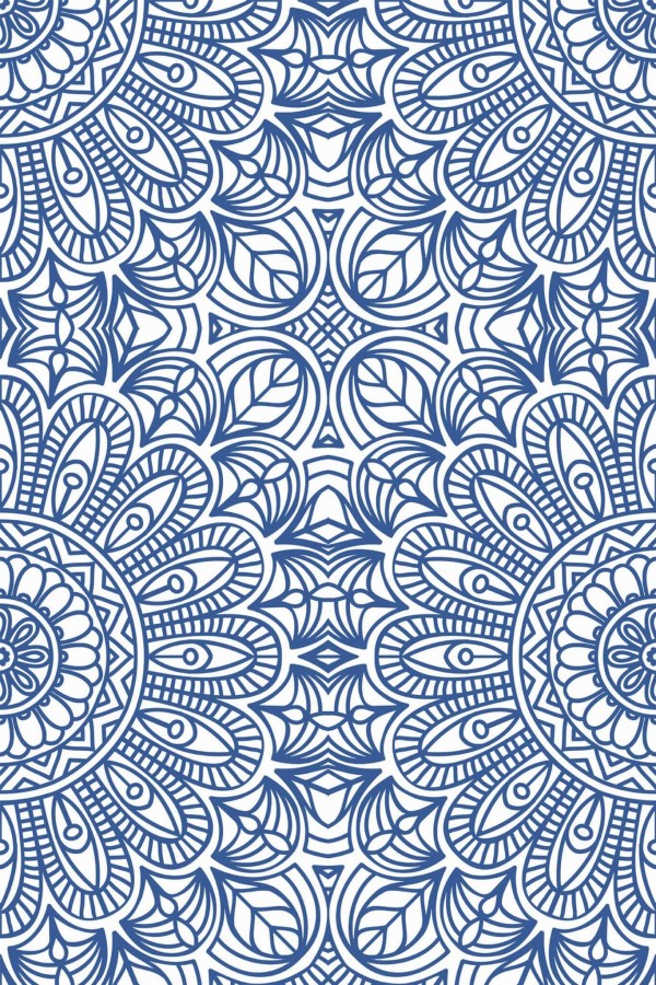 Pattern repeat of Mandala removable wallpaper design
