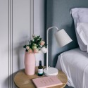 Rustic style bedroom decorated with Minimal stripes peel and stick wallpaper
