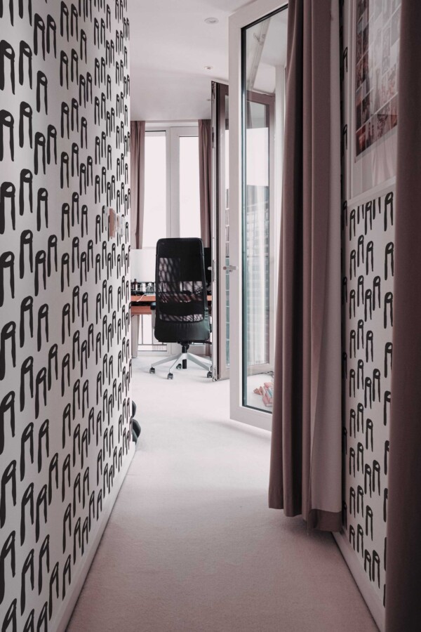 Fancy Walls removable wallpaper featuring bold monochrome Nordic strokes
