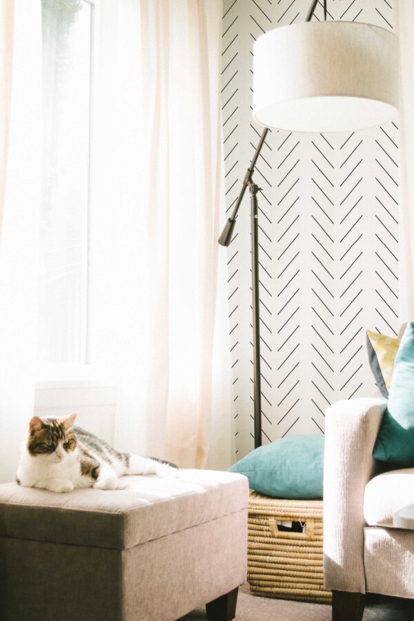 Minimalist black and white self-adhesive wallpaper by Fancy Walls