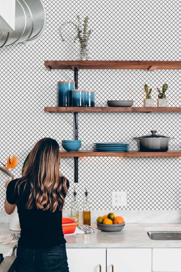 Fancy Walls structured lattice self-adhesive wallpaper