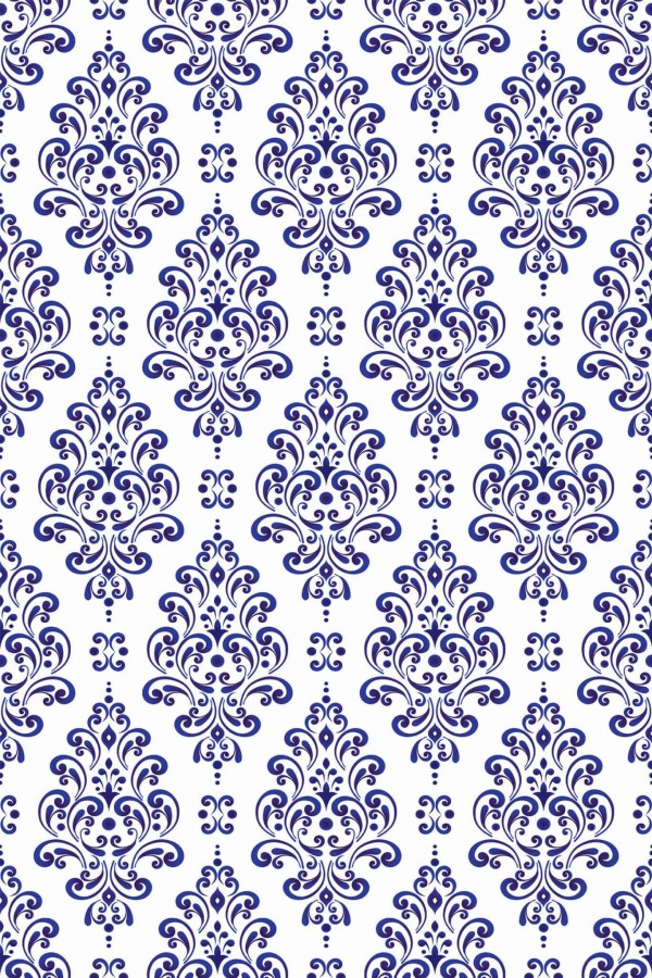 Pattern repeat of Modern damask removable wallpaper design