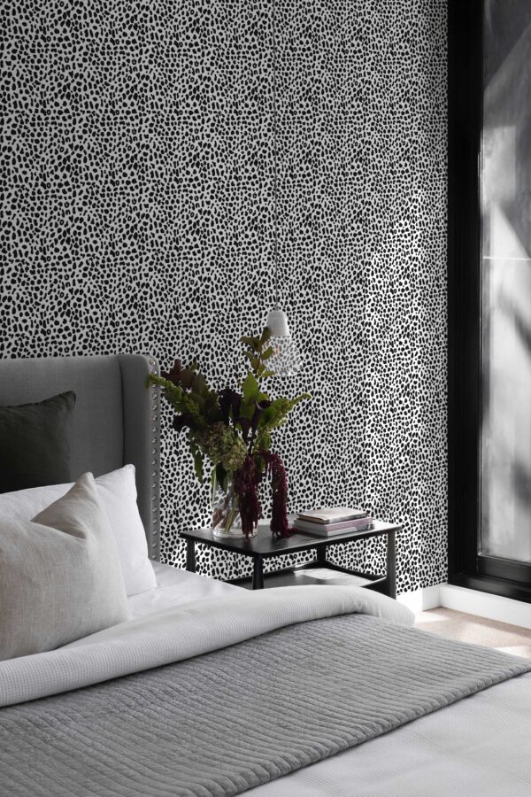 Fancy Walls monochrome cheetah self-adhesive wallpaper