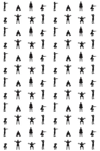 Monochrome workout peel and stick wallpaper by Fancy Walls
