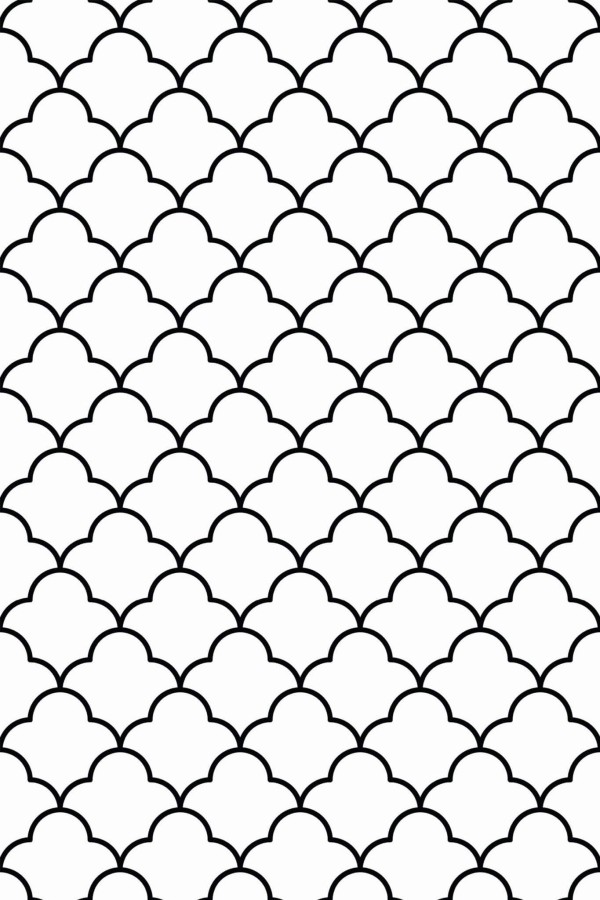 Pattern repeat of Moroccan lattice removable wallpaper design