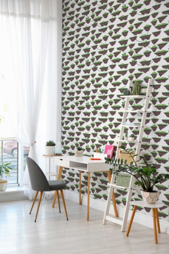 Green plant themed traditional wallpaper by Fancy Walls