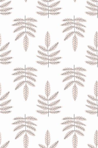 Pattern repeat of Neutral beige leaf removable wallpaper design