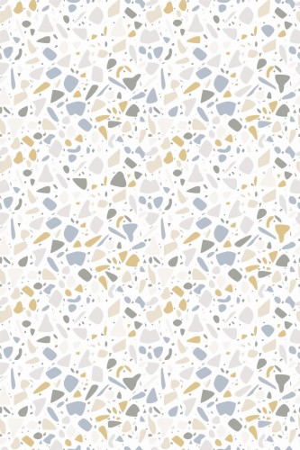 Pattern repeat of Neutral terrazzo removable wallpaper design