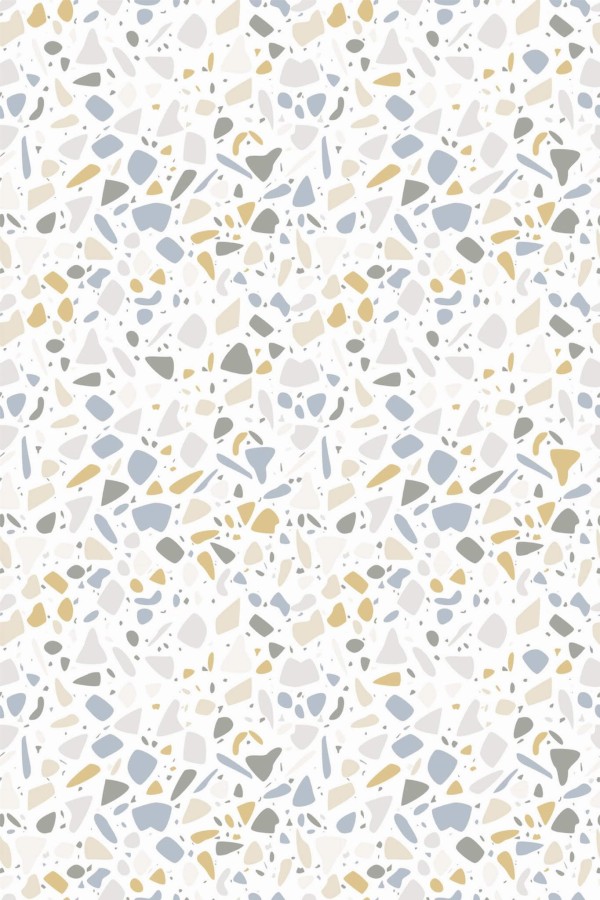 Pattern repeat of Neutral terrazzo removable wallpaper design
