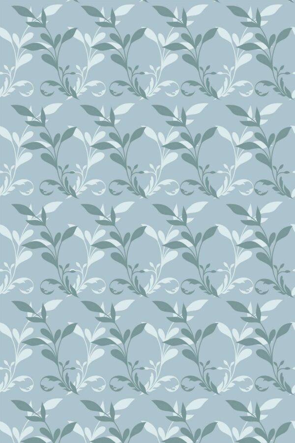 Blue leaves removable wallpaper from Fancy Walls