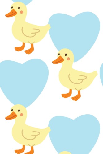 Fancy Walls self-adhesive wallpaper with ducklings and hearts