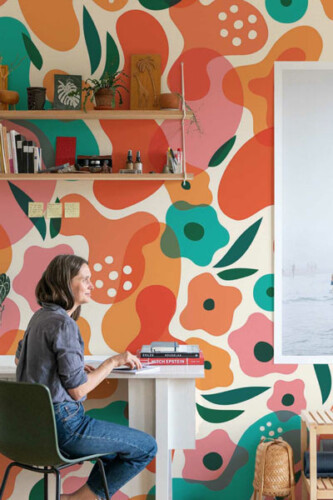 orange wall mural collection