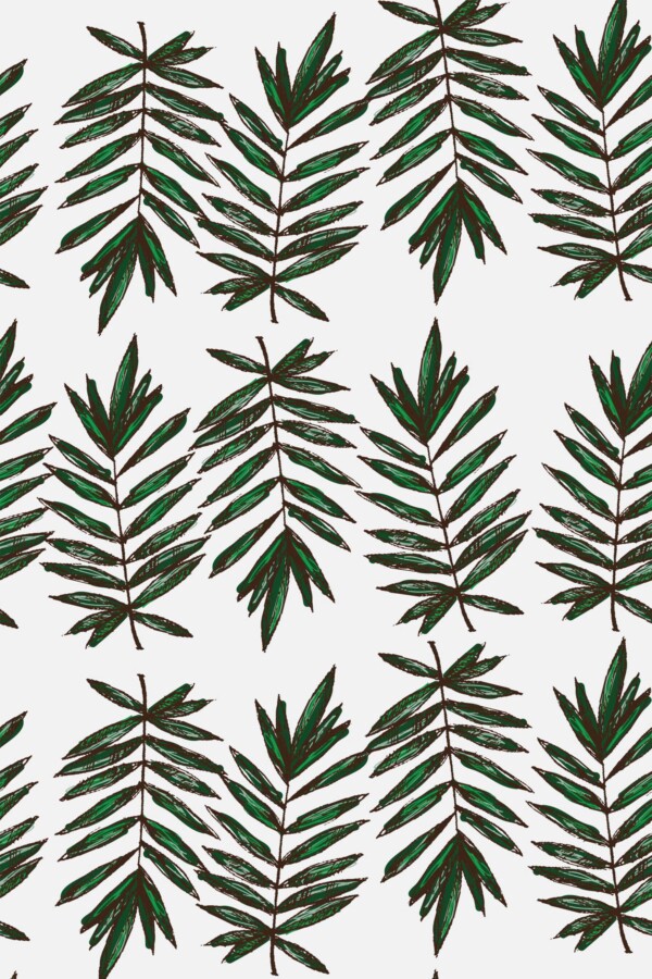 Fancy Walls peel and stick wallpaper with green leaf pattern
