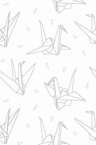 Pattern repeat of Origami removable wallpaper design