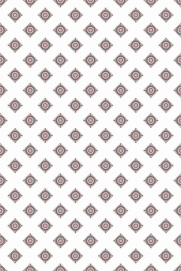 Pattern repeat of Ornamental square removable wallpaper design