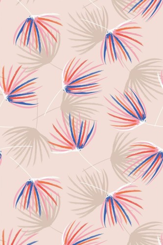 Pattern repeat of Overlapping floral removable wallpaper design