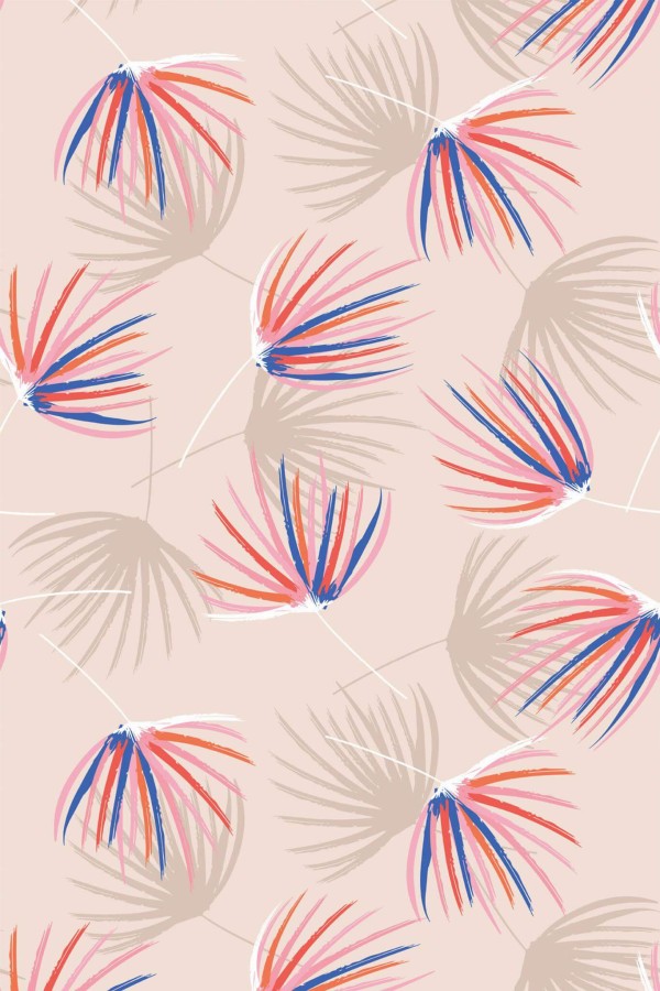Pattern repeat of Overlapping floral removable wallpaper design