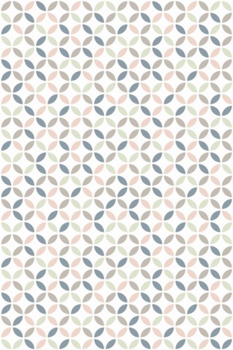 Pattern repeat of Pastel geometric circles removable wallpaper design