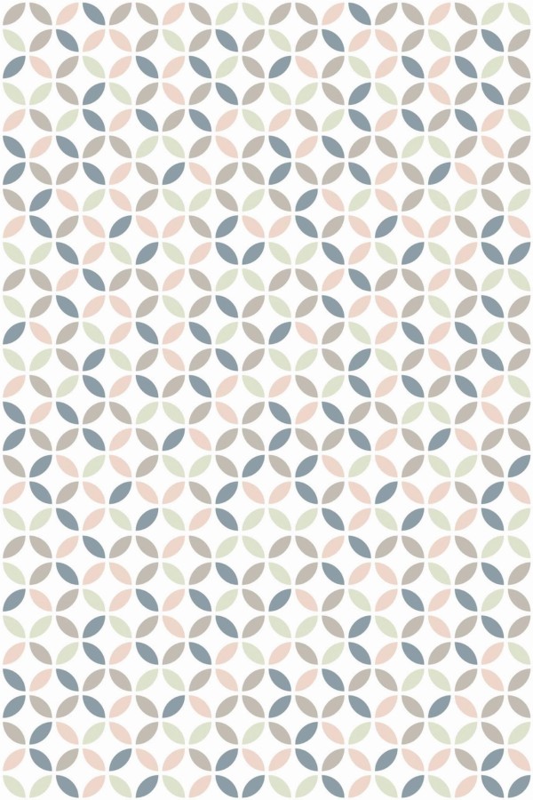 Pattern repeat of Pastel geometric circles removable wallpaper design